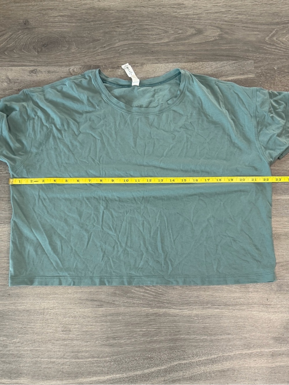 Lululemon All Yours Crop Tee Green Grey Pima Cotton Short Sleeve Top Size 10 - Picture 6 of 6